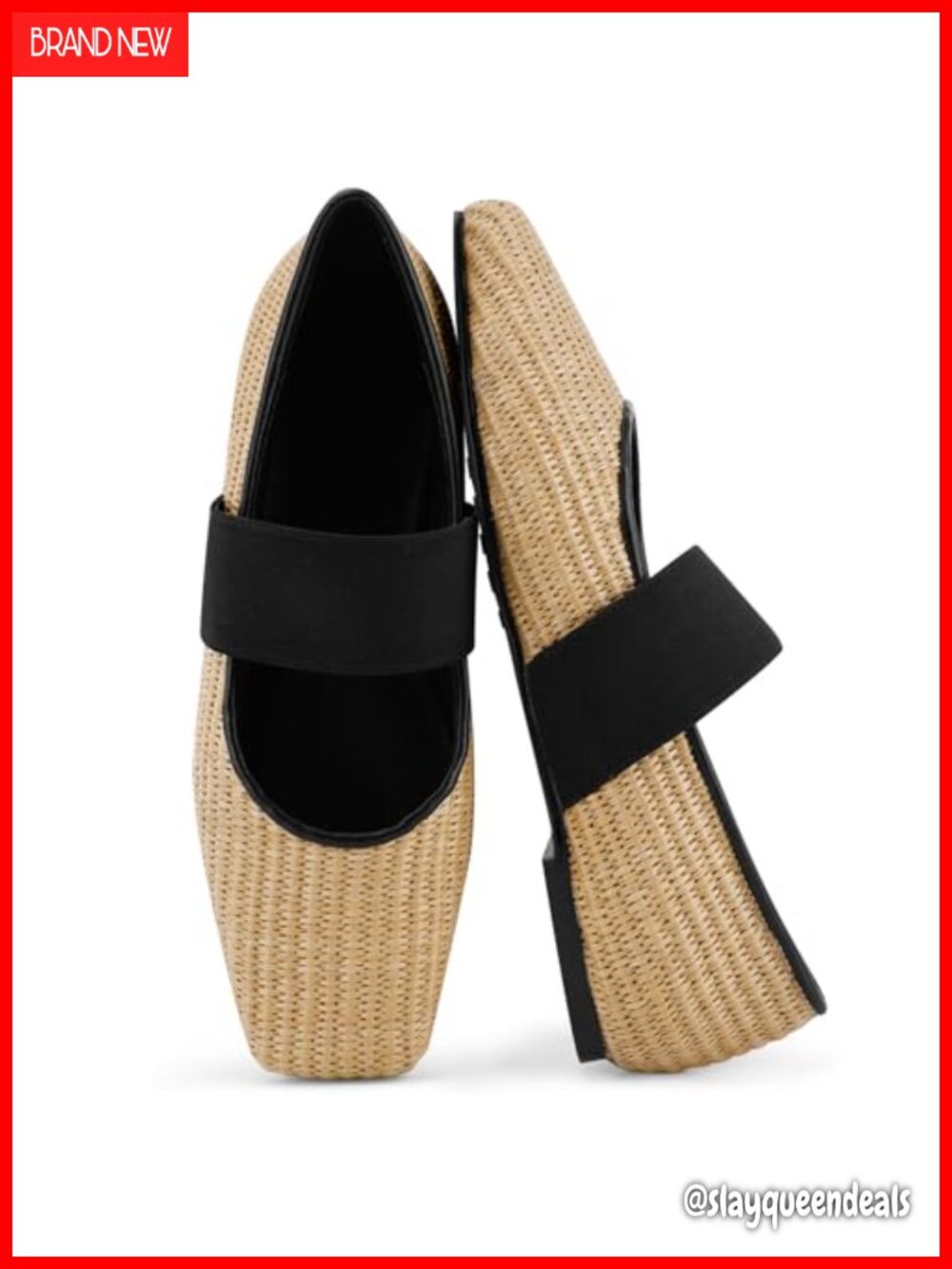 Women Square Toe Ballet Flats Faux Leather Mary Jane Pull-On Flats